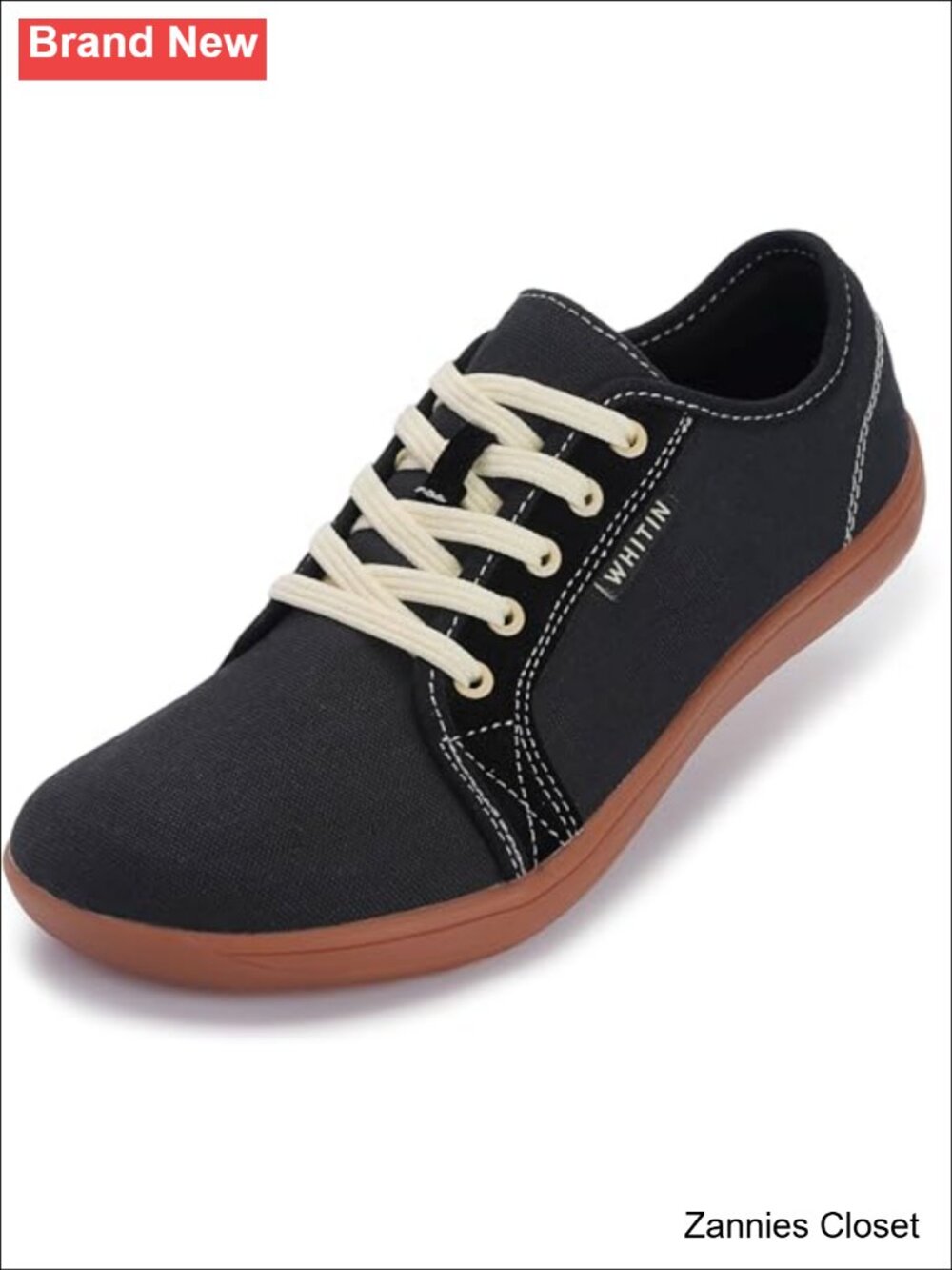 ✨ WHITIN Women's Canvas Barefoot Wide Toe Sneakers Lace-Up